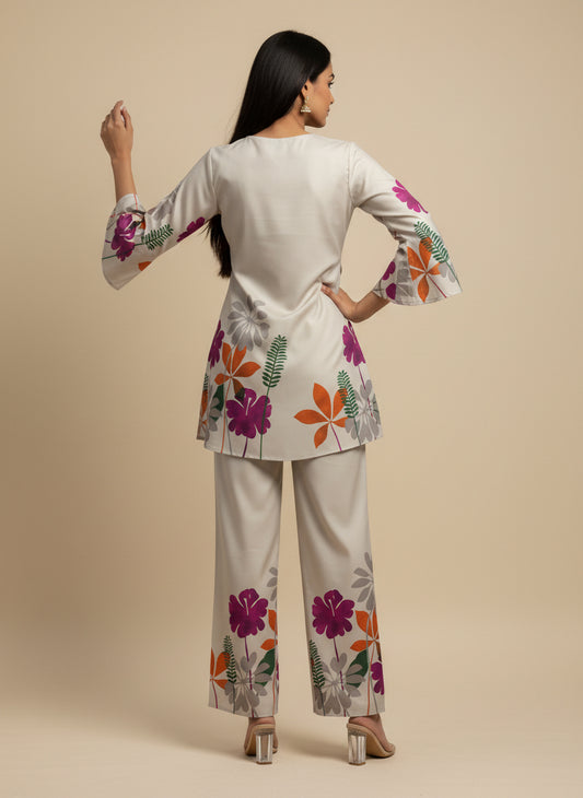 Women Pink Floral Printed Co-Ord Set