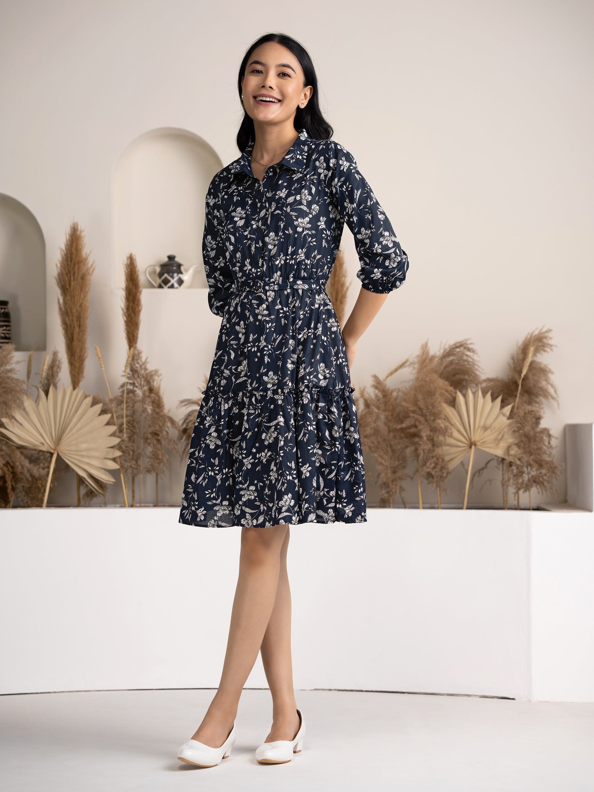 Women's Chocolate Crush Crepe Printed Fit and Flare Western Dress Aaskstore Women's Chocolate Crush Crepe Printed Fit and Flare Western Dress Aaskstore